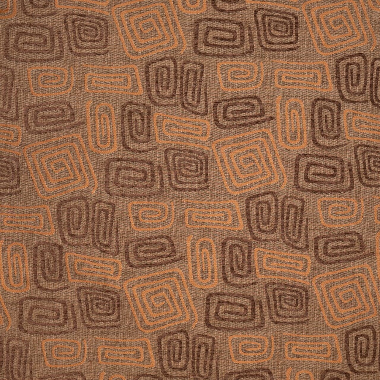 Copper - Brown Abstract Geometric Upholstery Fabric 54 Inches"